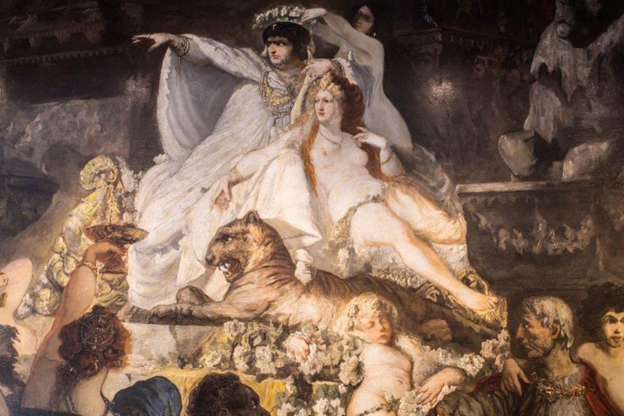 Alemán: Nerón en el incendio de Roma de Hans Makart