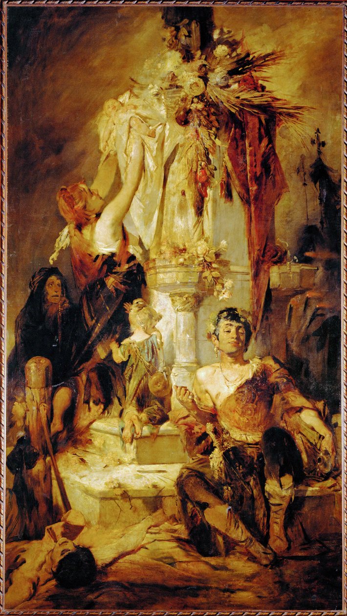 Escena de sacrificio ... (pintura sobre lienzo) de Hans Makart