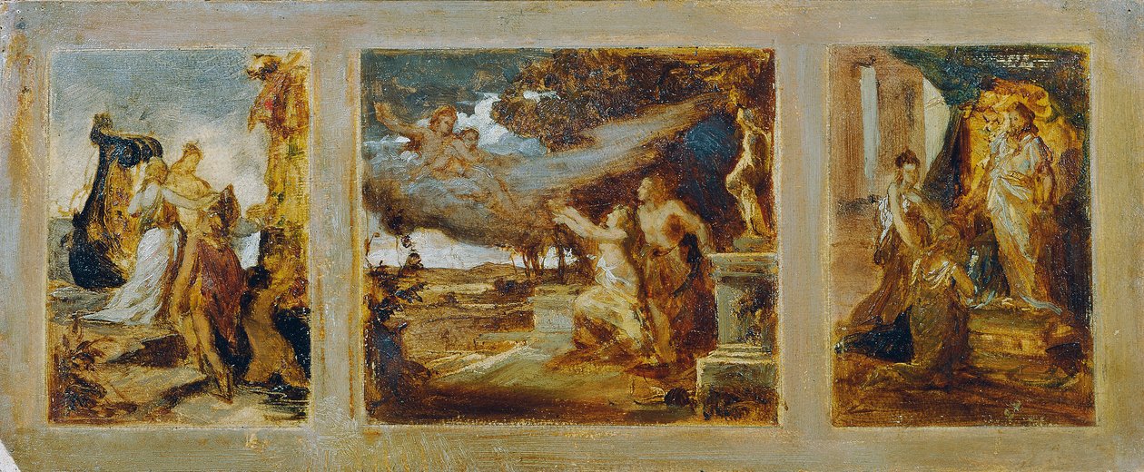 Boceto para un tríptico con escenas mitológicas de Hans Makart