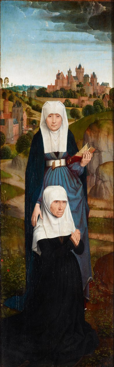Donante orante con los santos de Hans Memling