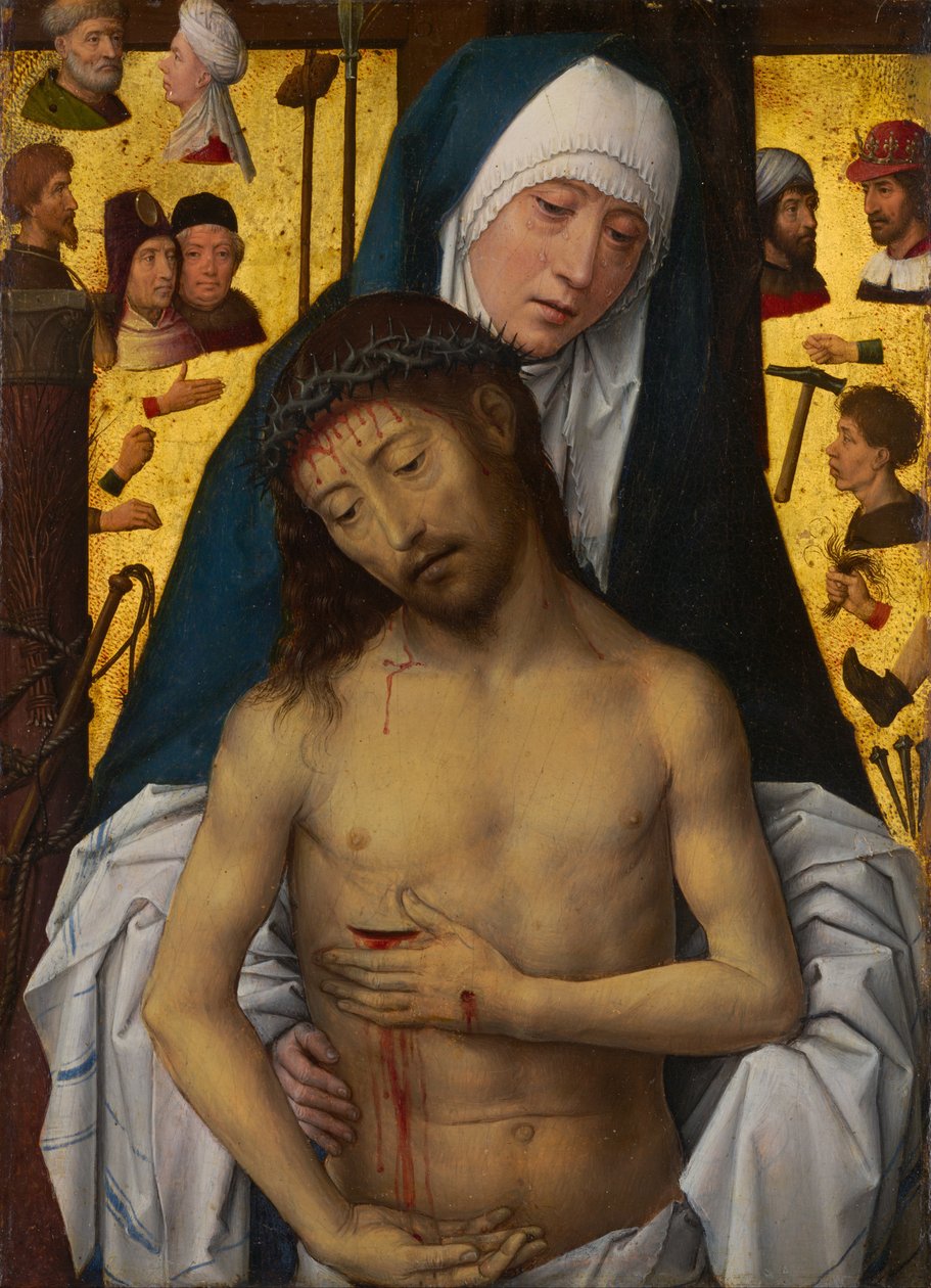 La Virgen María muestra al Hombre de Dolores de Hans Memling