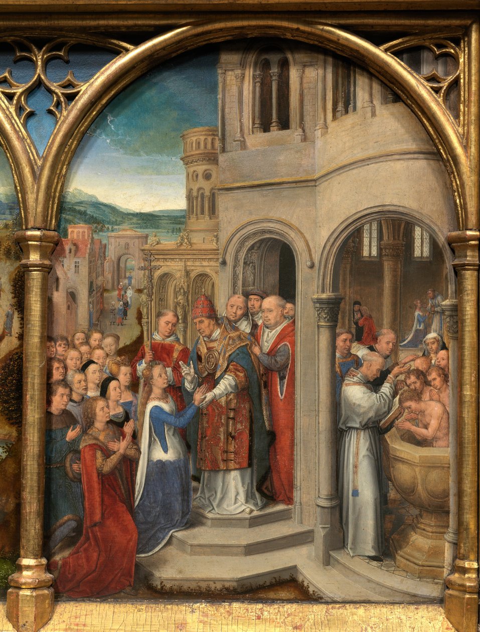 Detalle del relicario de Santa Úrsula de Hans Memling