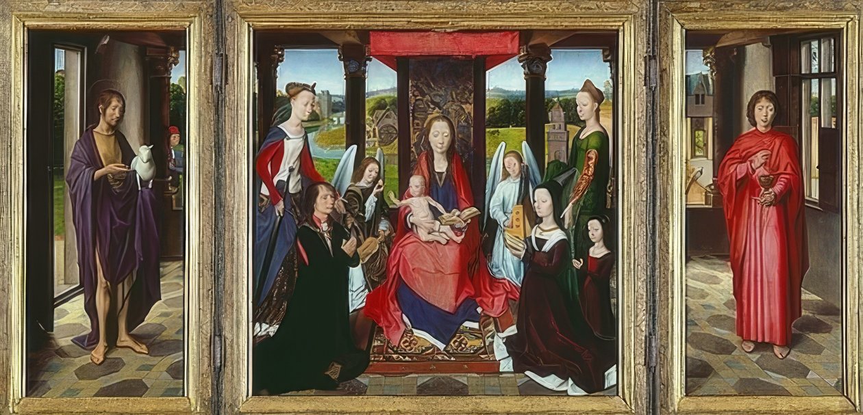 Virgen con niño y santos (El tríptico Donne). Hacia 1478 de Hans Memling