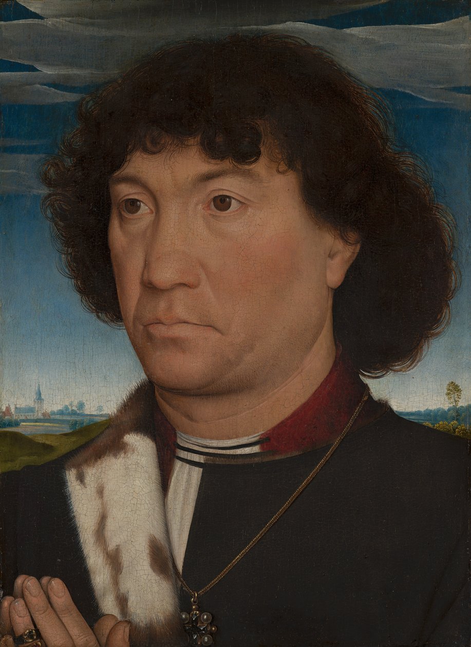 Retrato de un hombre de la familia Lespinette, c.1485-90 de Hans Memling
