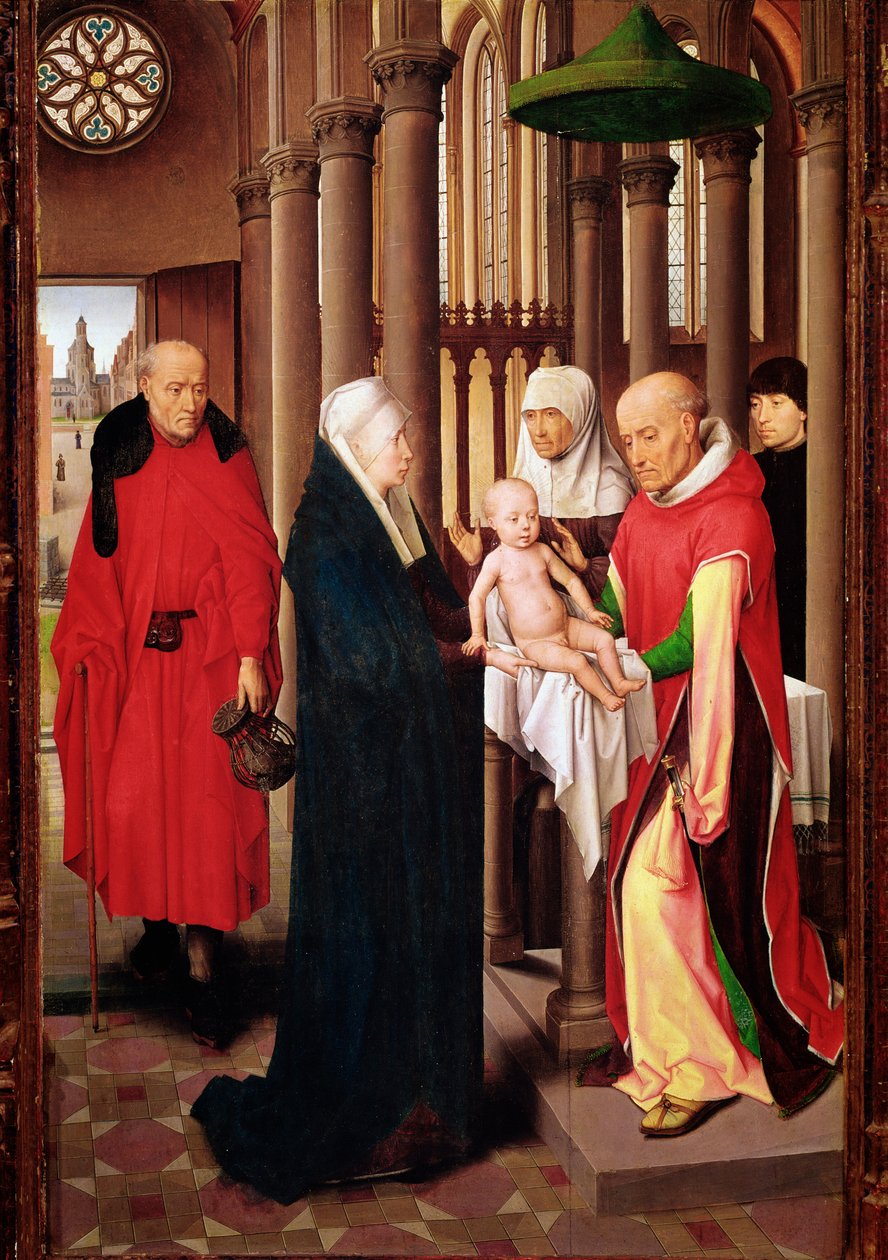 Presentación en el templo. Panel derecho del Tríptico de la Adoración de los Magos de Hans Memling
