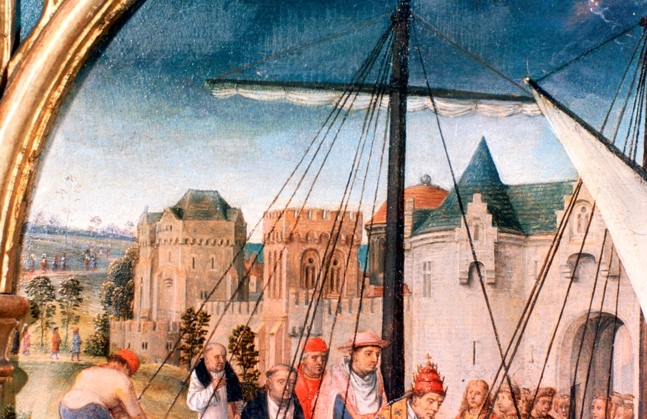 Santuario de Santa Úrsula, Partida de Basilea, (detalle), 1489 de Hans Memling