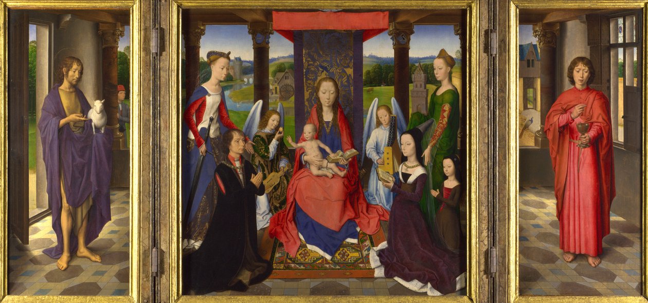 La Virgen y el Niño con santos y donantes de Hans Memling