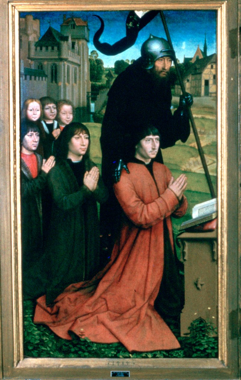Tríptico de la Familia Moreel (detalle) de Hans Memling