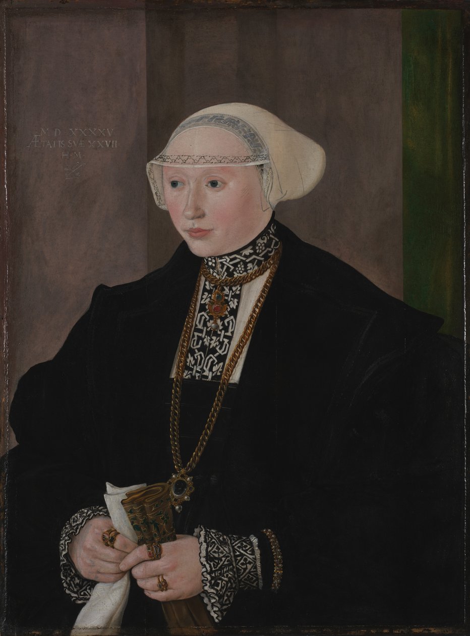Retrato de Maria Kitscher, Frau von Freyberg, 1545 de Hans Mielich