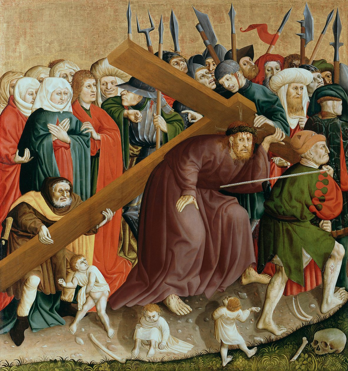 Cristo cargando la cruz. Las alas del altar de Wurzach de Hans Multscher