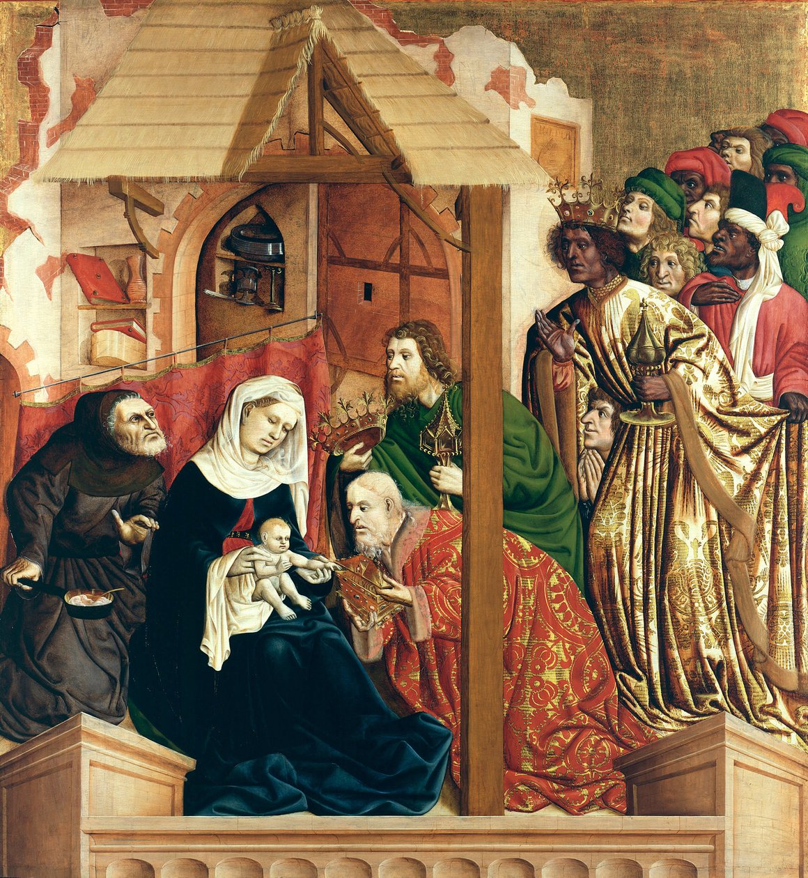 La Adoración de los Magos. Las Alas del Altar de Wurzach, 1437 de Hans Multscher