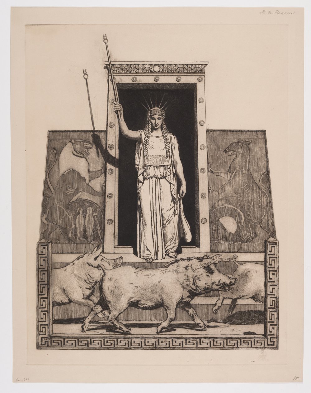 Circe transforma a los hombres de Ulises en cerdos de Hans Nikolaj Hansen