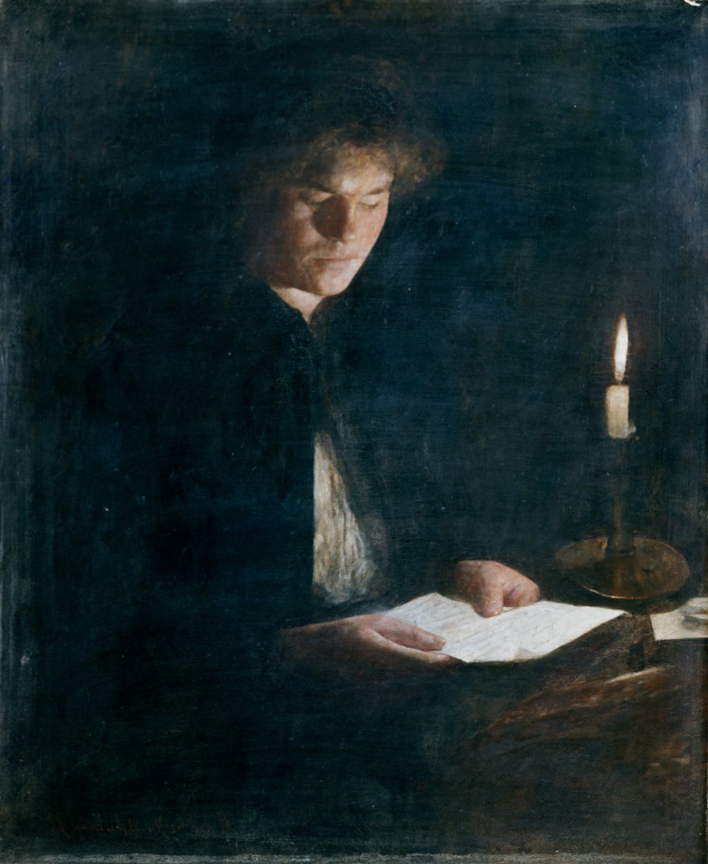 Chica lectora de Hans Olaf Heyerdahl