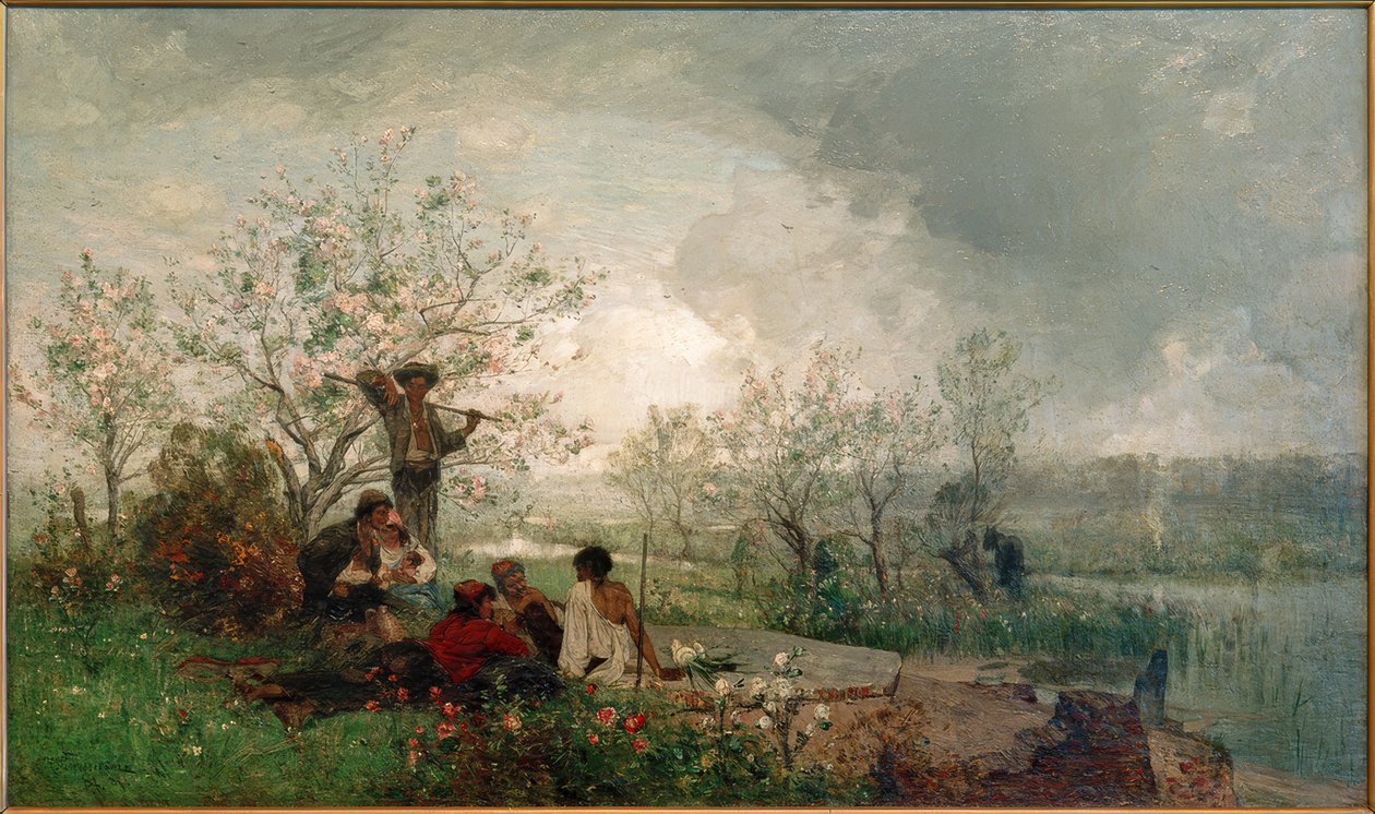 Campamento gitano en el Vístula de Hans Peter Feddersen der Jüngere