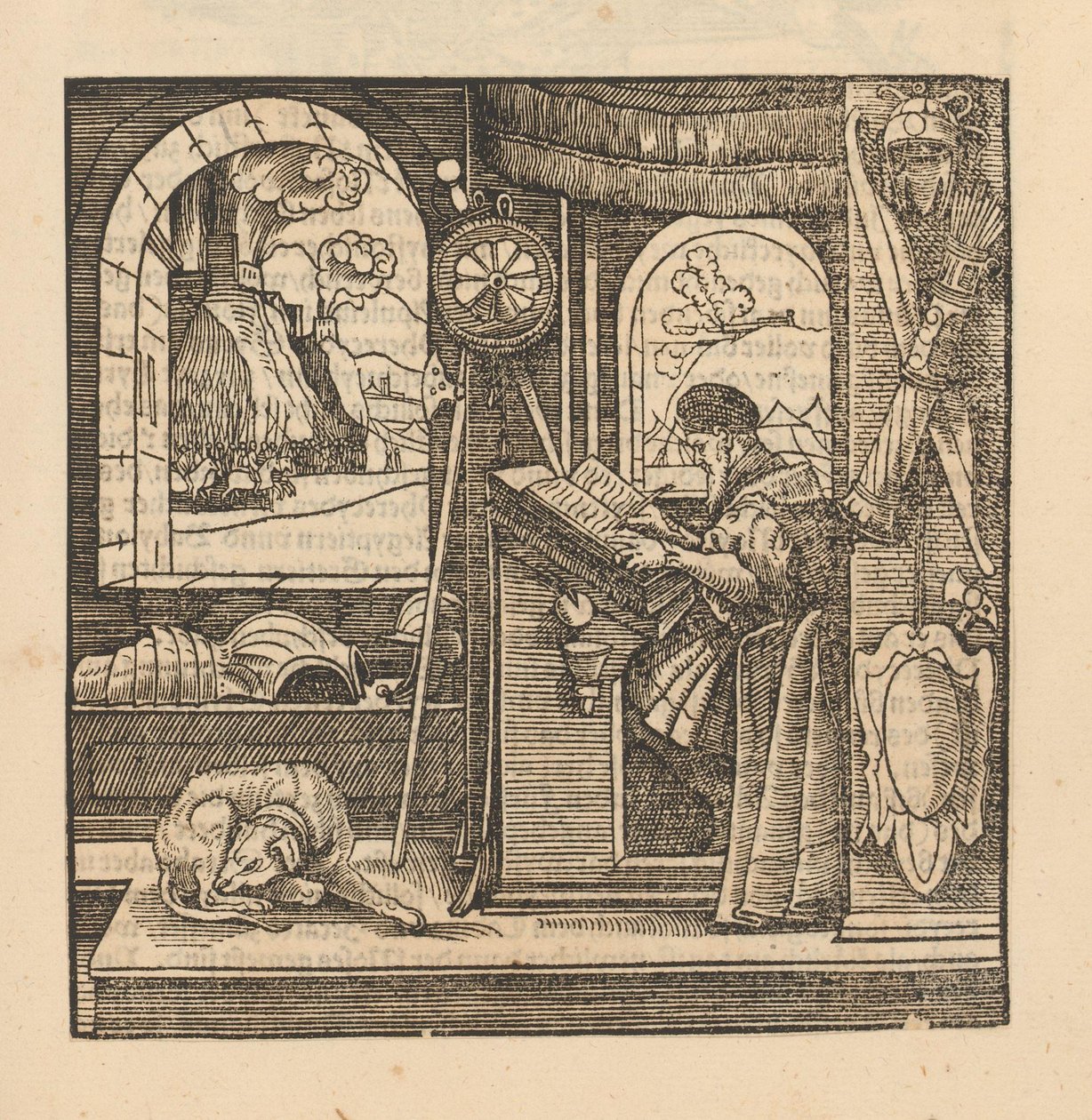Hombre en un escritorio de Hans Schäufelein (possibly)
