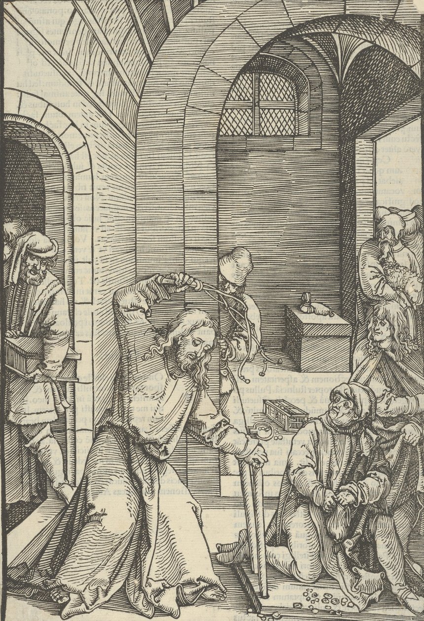 Cristo purificando el templo, de Speculum passionis domini nostri Ihesu Christi, 1507 de Hans Schäufelein the Elder