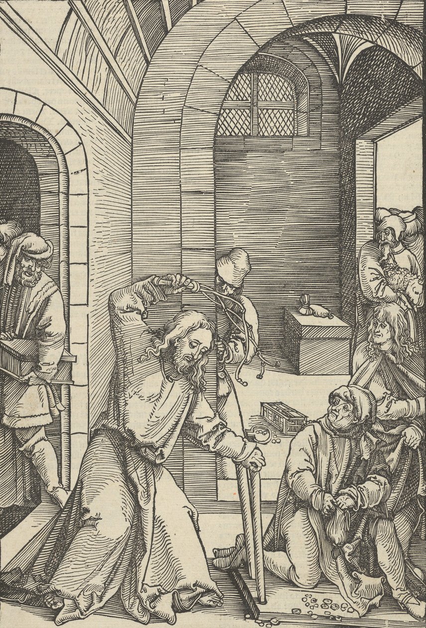 Cristo purificando el templo, de Speculum passionis domini nostri Ihesu Christi, 1507 de Hans Schäufelein the Elder