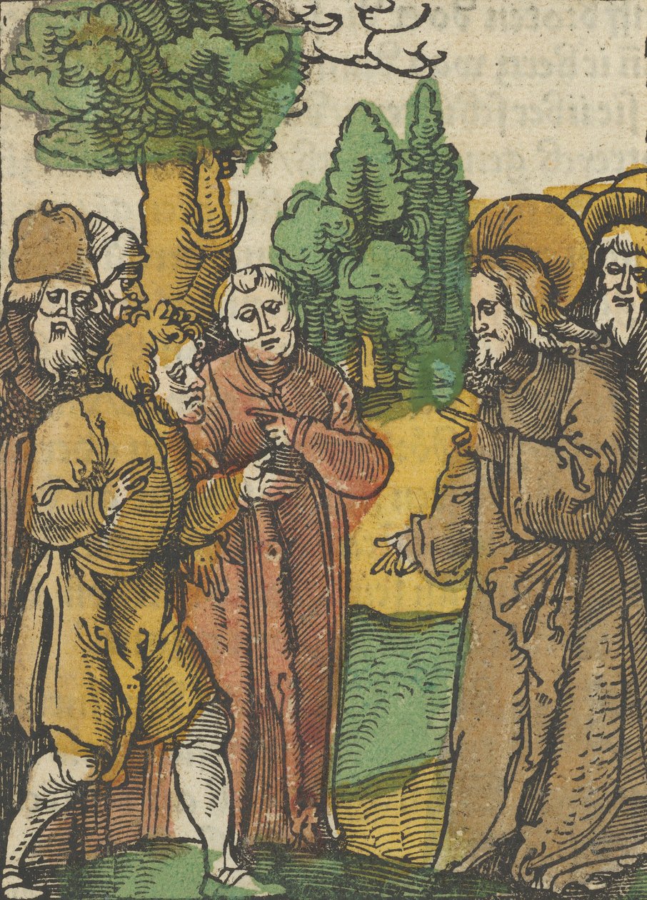 Cristo y los Fariseos, de Das Plenarium, 1517 de Hans Schäufelein the Elder