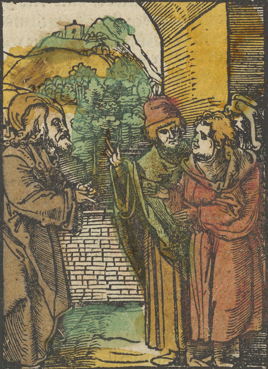 Cristo y los fariseos, de Das Plenarium, 1517 de Hans Schäufelein the Elder
