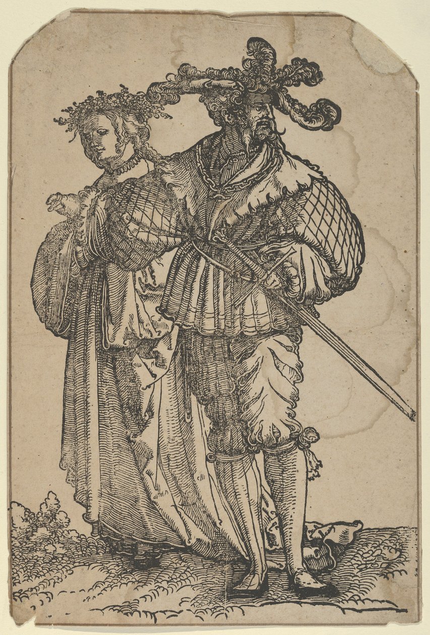 Pareja bailando I, de The Wedding Dancers restrike de Hans Schäufelein the Elder