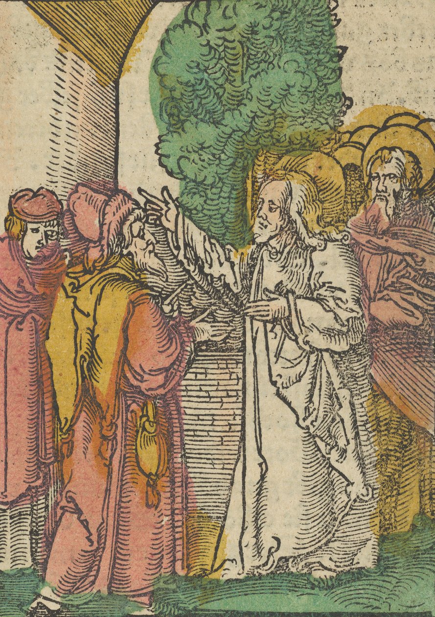 Parábola de los fariseos y el recaudador de impuestos, de Das Plenarium, 1517 de Hans Schäufelein the Elder