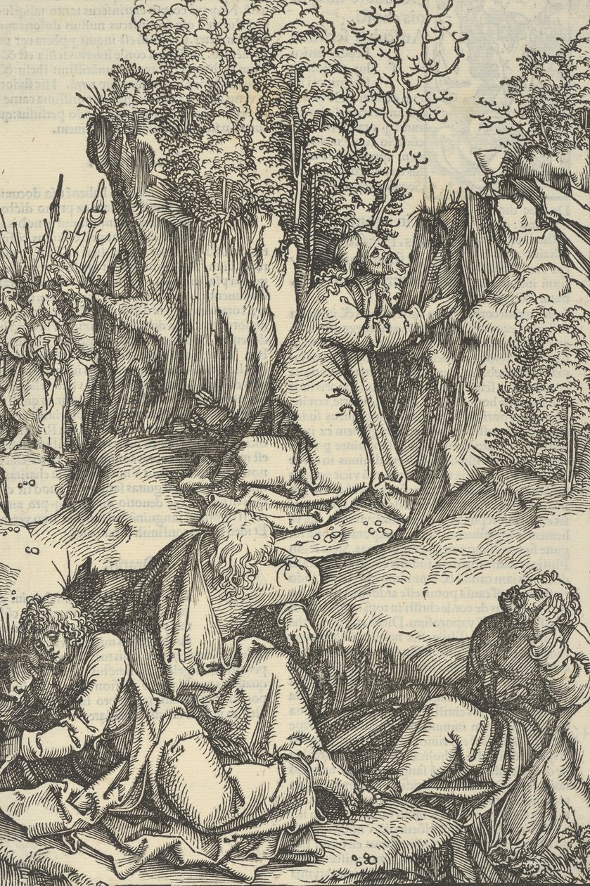 La agonía en el jardín, de Speculum passionis domini nostri Ihesu Christi, 1507 de Hans Schäufelein the Elder