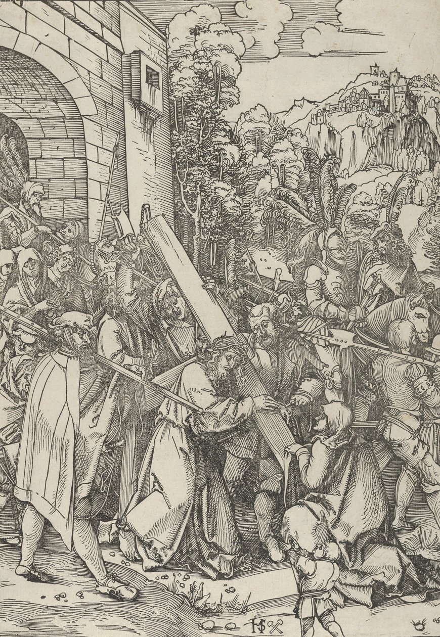 El transporte de la cruz de Hans Schäufelein the Elder