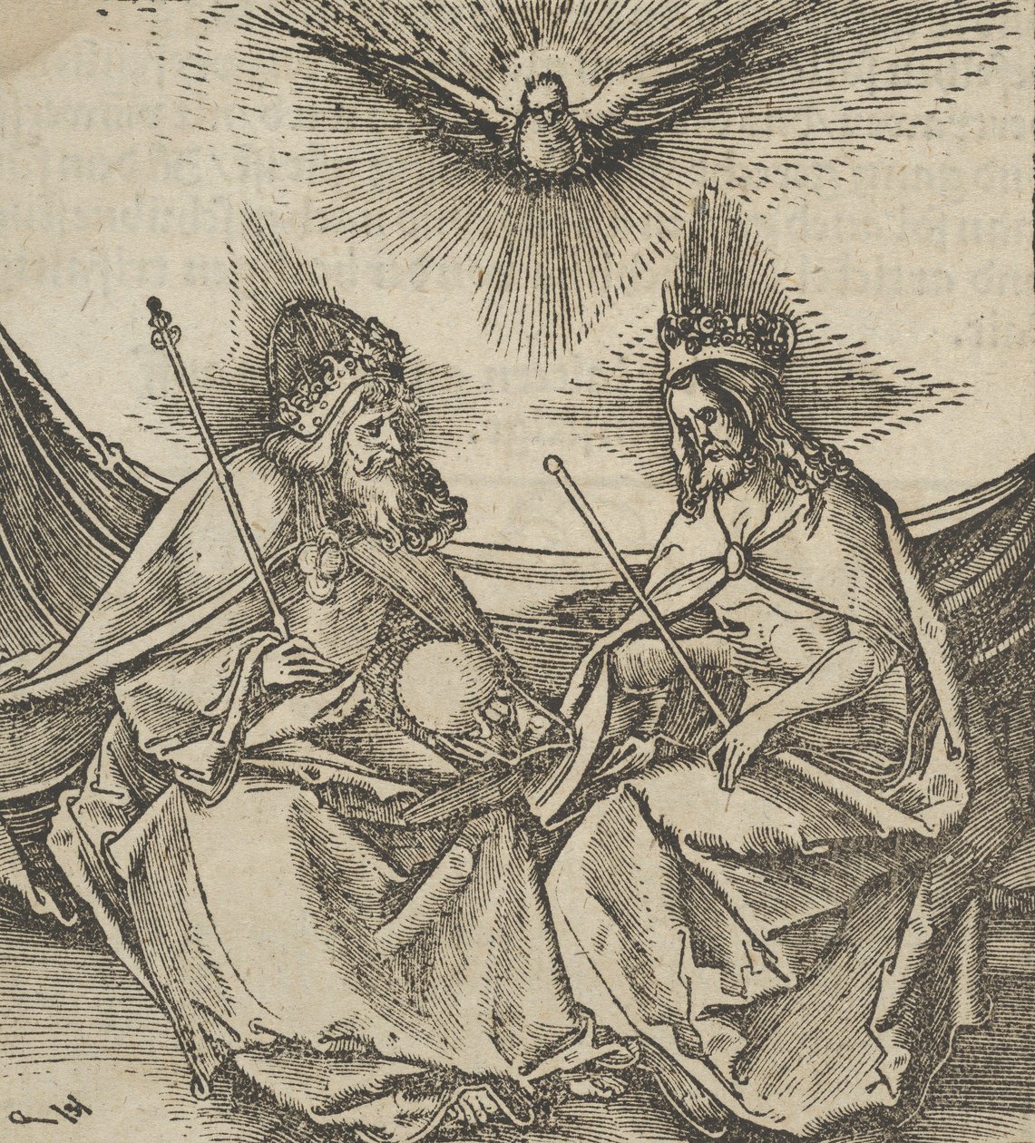 La Santísima Trinidad, de Hymmelwagen auff dem, wer wol lebt, 1517 de Hans Schäufelein the Elder