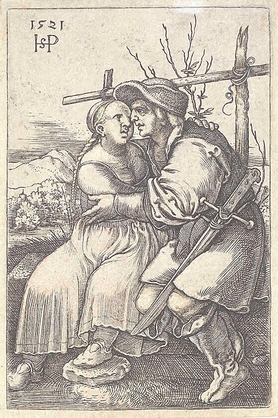 Campesino y su amante de Hans Sebald Beham