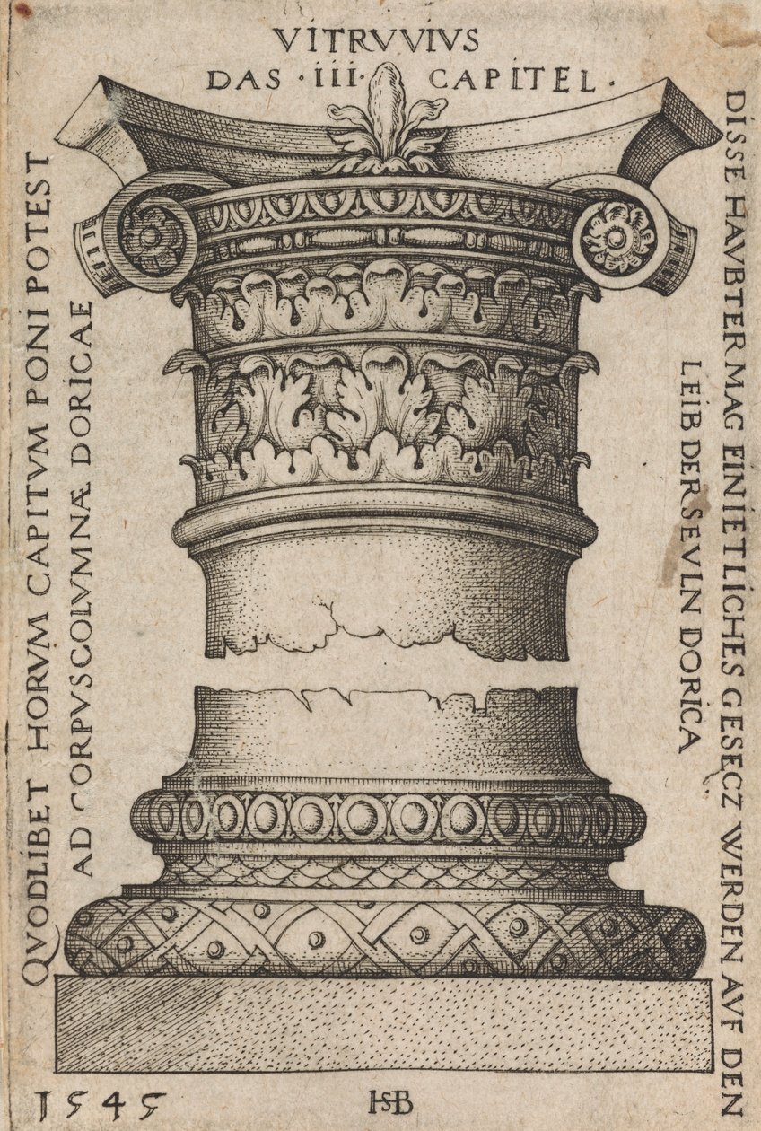 Capitel y Base de una Columna de Hans Sebald Beham