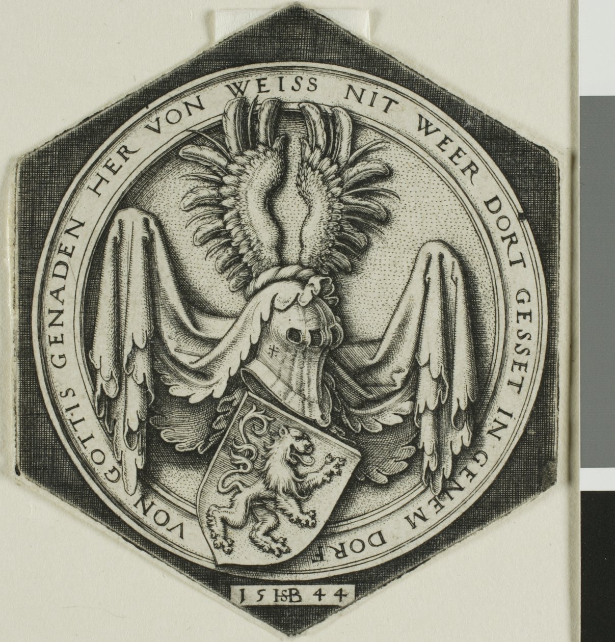 Escudo de armas con un león rampante de Hans Sebald Beham