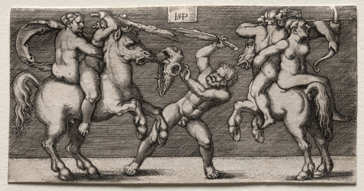 Combate de tres hombres, 1546-1547 de Hans Sebald Beham