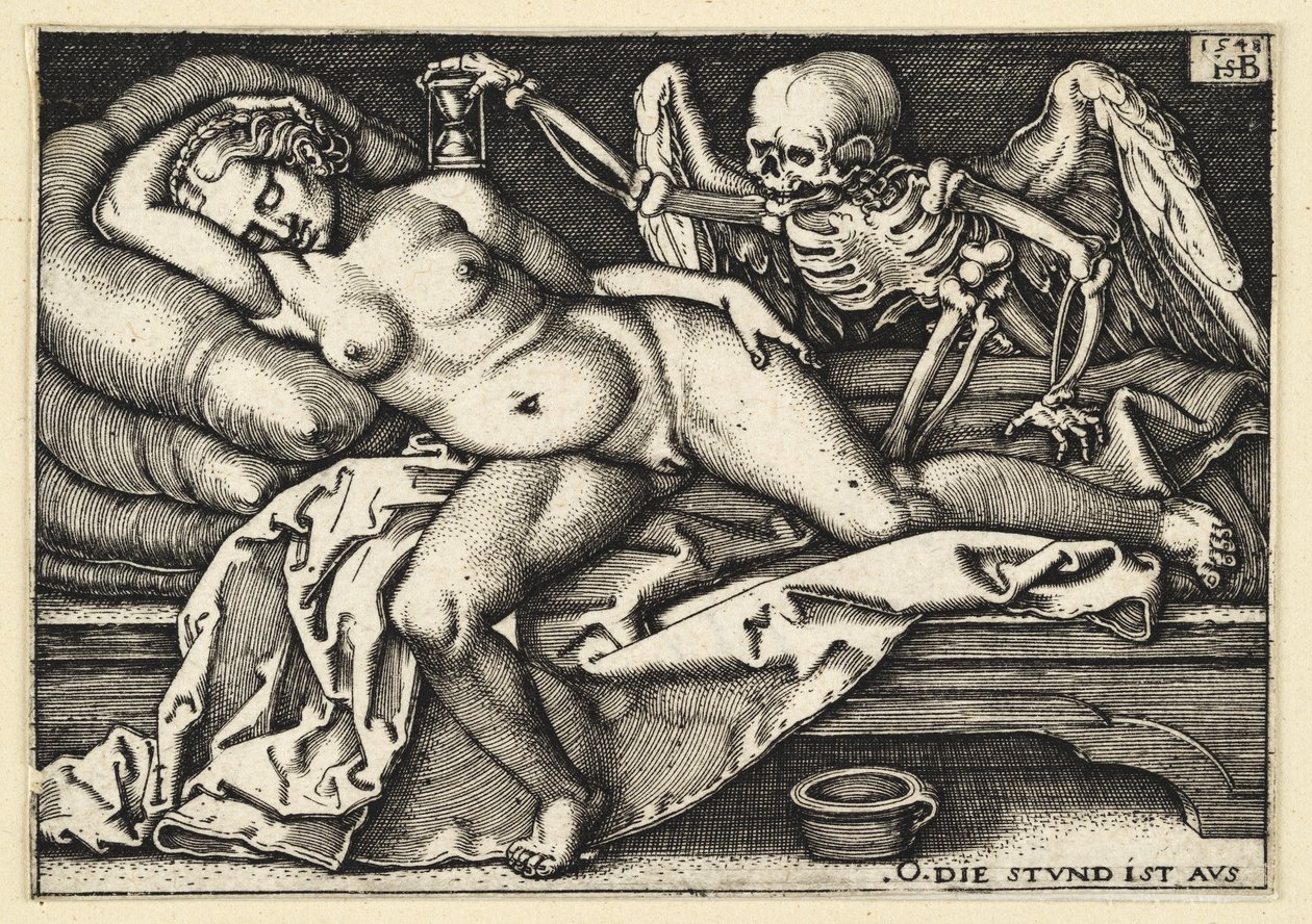 La muerte y la mujer dormida de Hans Sebald Beham