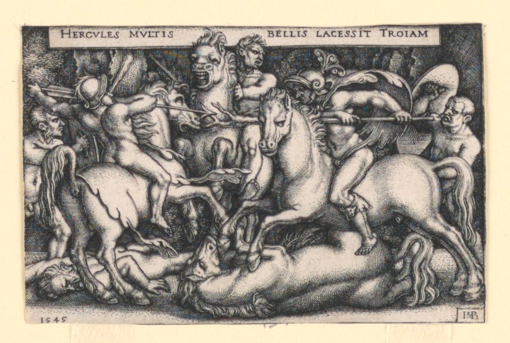 Hércules luchando contra los troyanos de Hans Sebald Beham