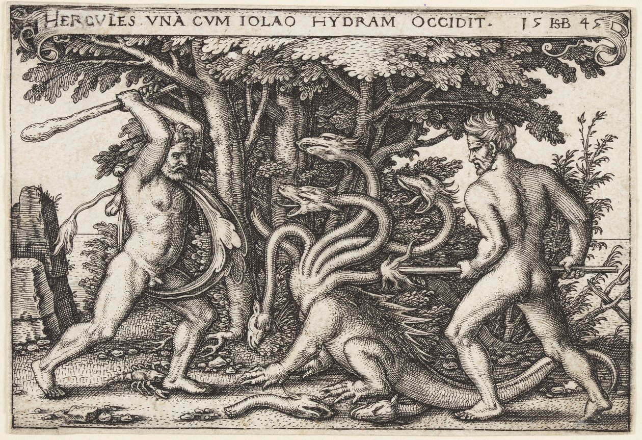 Hércules matando a la Hidra de Hans Sebald Beham