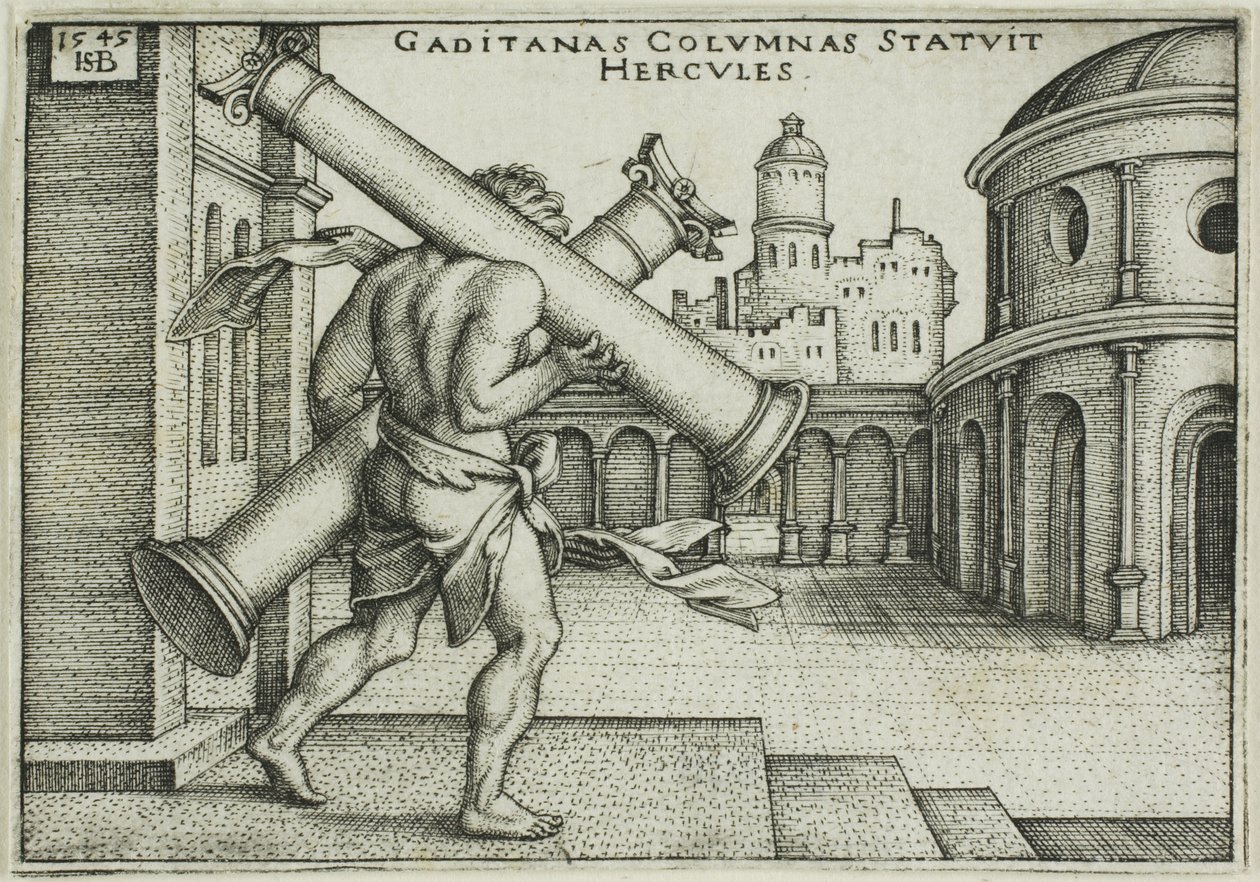 Hércules y Columnas de Gaza de Hans Sebald Beham