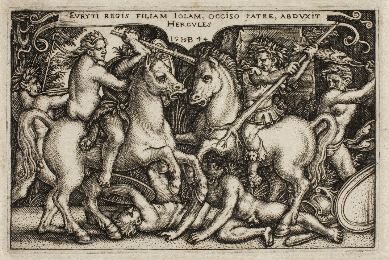 Hércules e Iole, de Los Trabajos de Hércules de Hans Sebald Beham