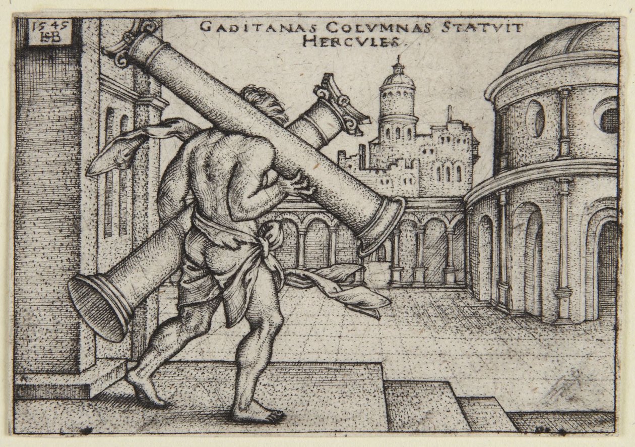 Hércules y las columnas de Hans Sebald Beham