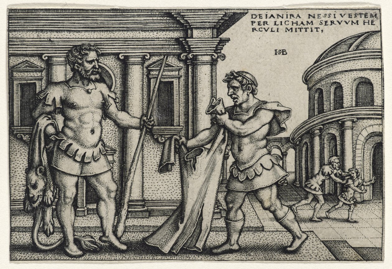 Licas trayendo la túnica de Neso a Hércules, 1540s de Hans Sebald Beham