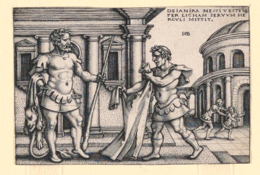 Licas trayendo la túnica de Neso a Hércules de Hans Sebald Beham