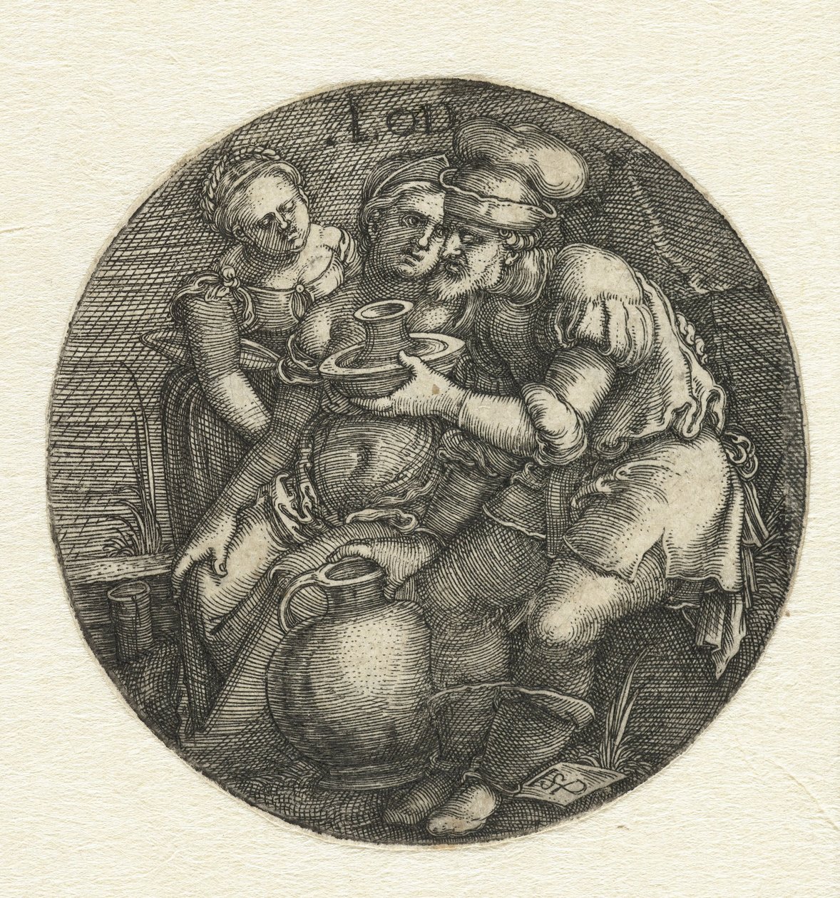 Lot y sus hijas de Hans Sebald Beham