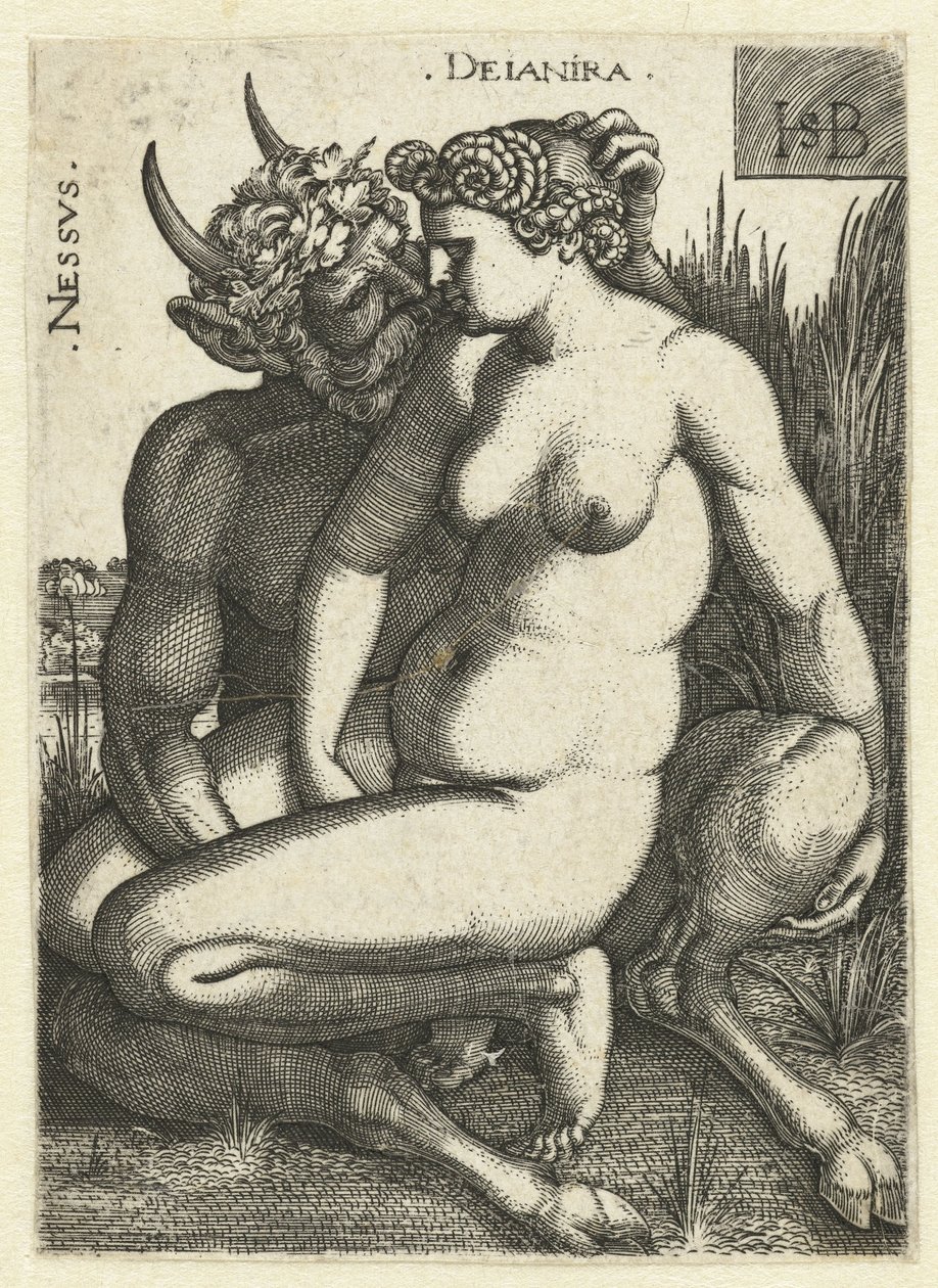 Nessus en Deïnira Nessvs Deianira (título sobre objeto) de Hans Sebald Beham