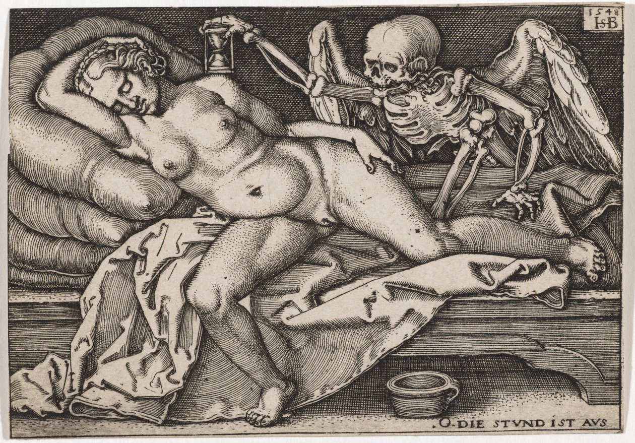 Niña durmiendo y la Muerte, 1548 de Hans Sebald Beham