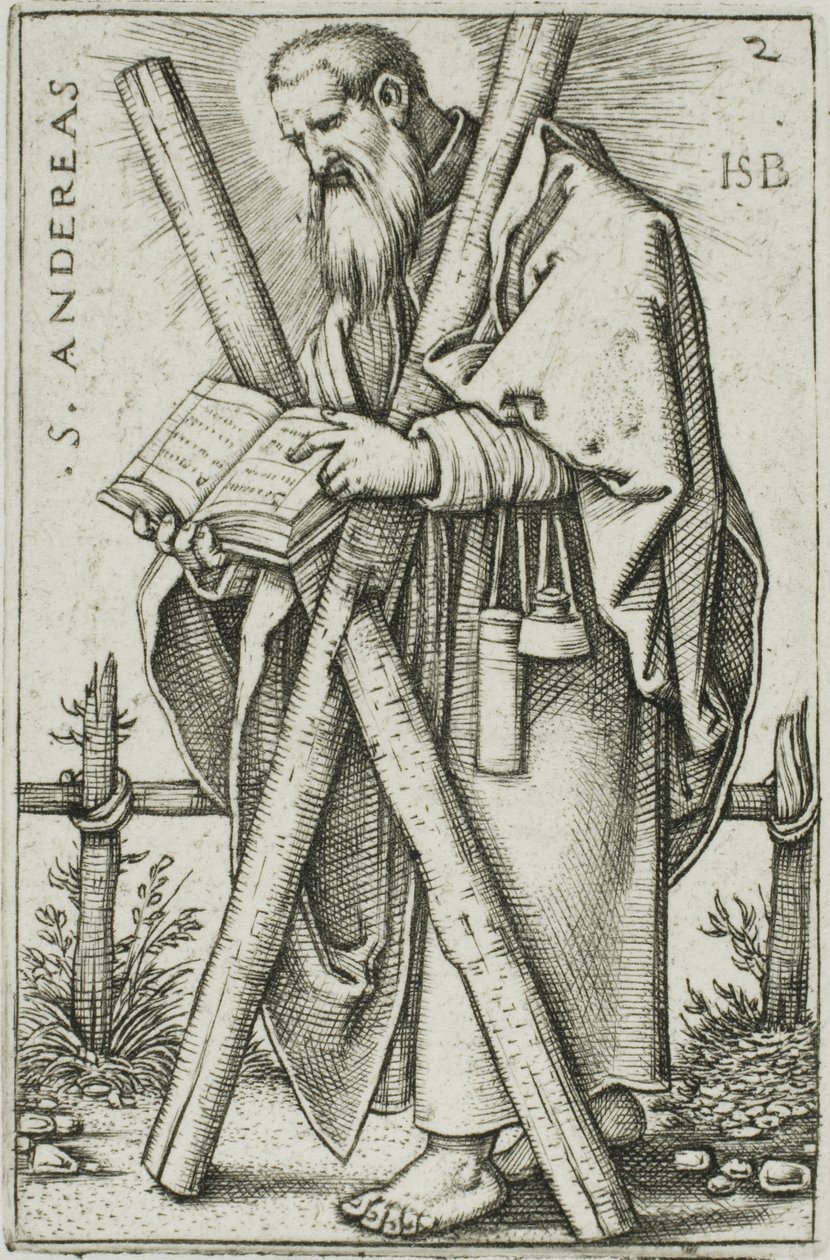 San Andrés, lámina 2 de Los Doce Apóstoles de Hans Sebald Beham