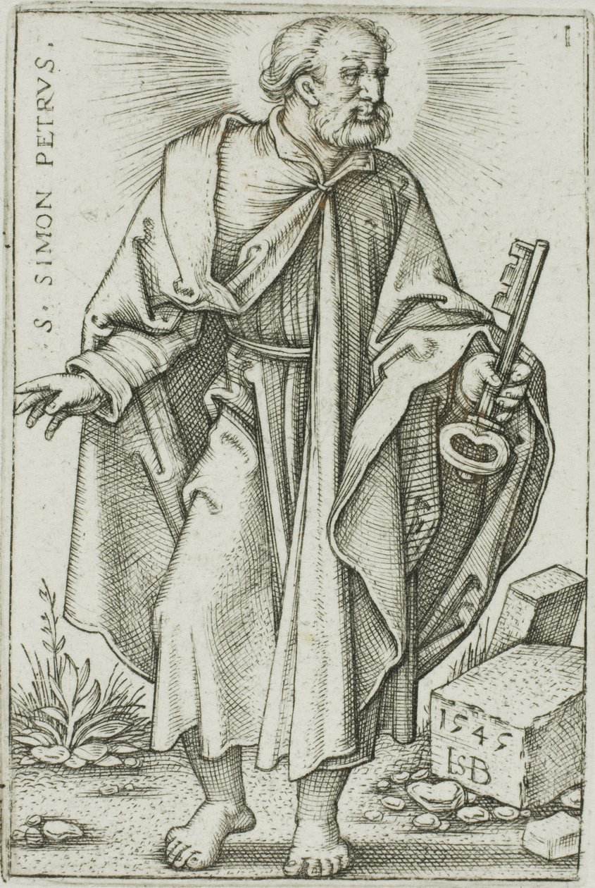 San Pedro, lámina 1 de Los doce apóstoles de Hans Sebald Beham