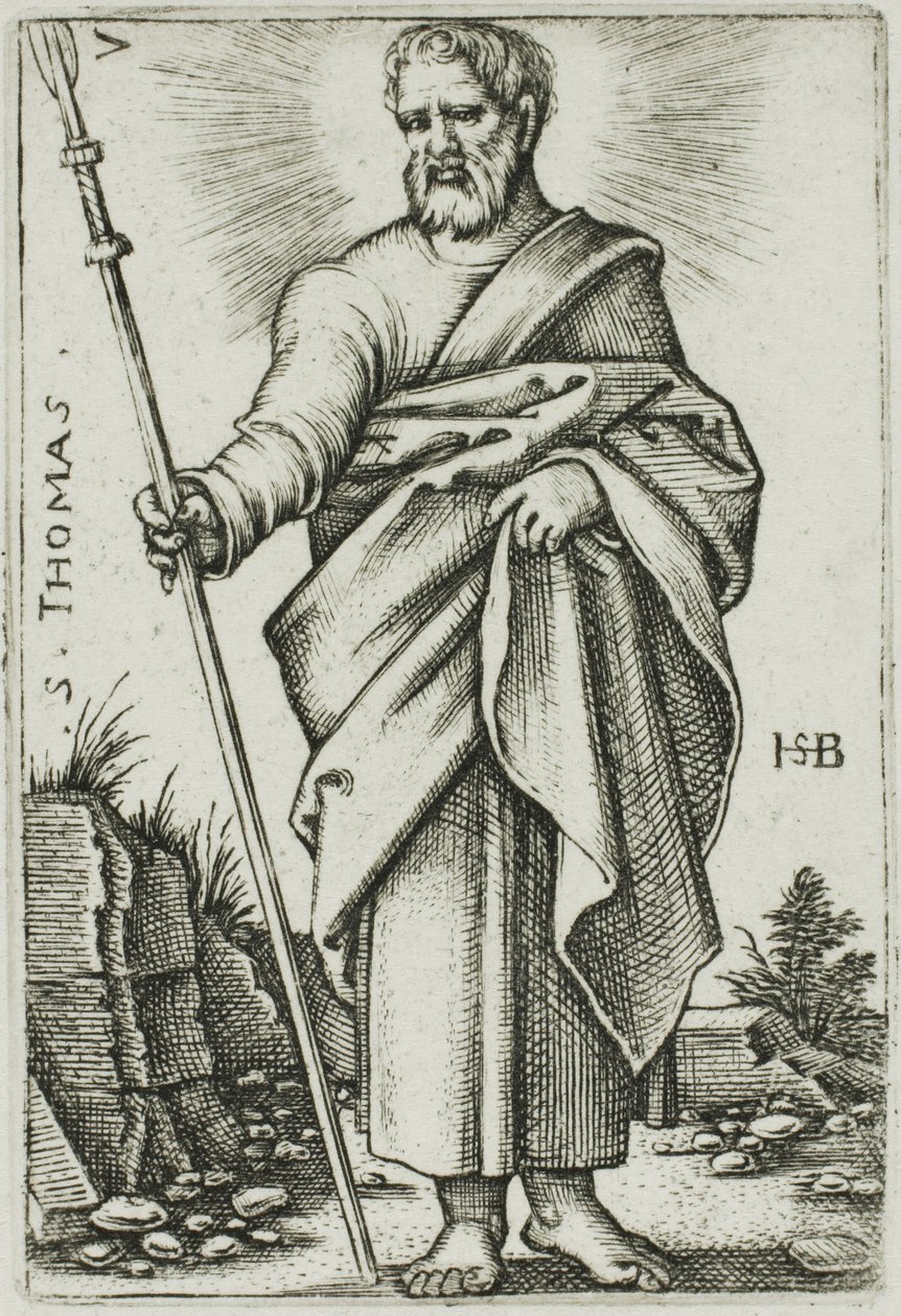 San Tomás, lámina 7 de Los Doce Apóstoles de Hans Sebald Beham