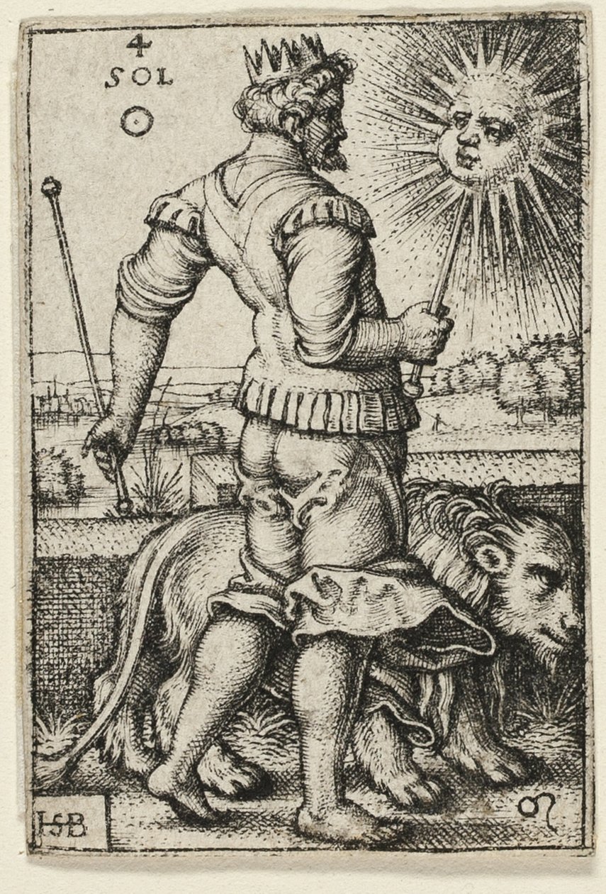 Sol, placa cuatro de Los siete planetas con los zodiacos de Hans Sebald Beham