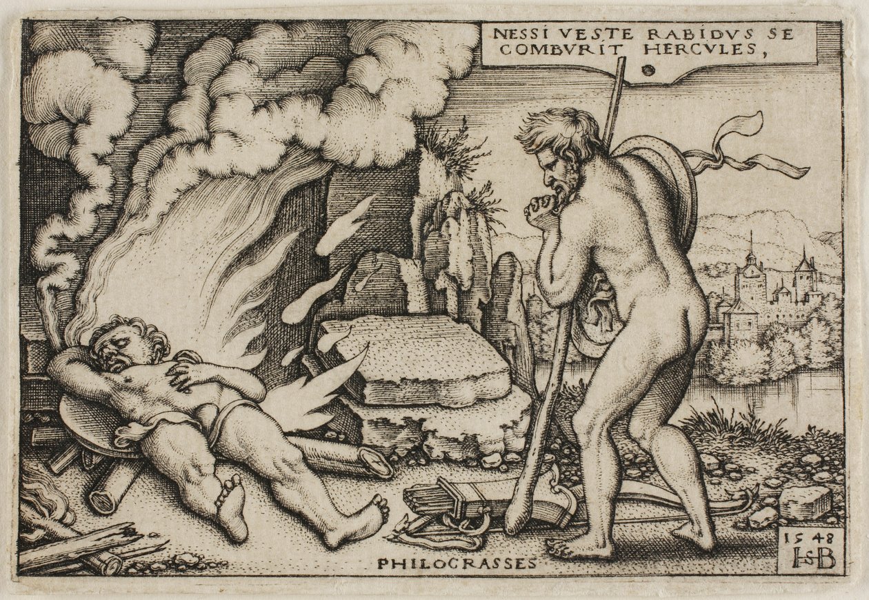 La muerte de Hércules, de Los trabajos de Hércules de Hans Sebald Beham