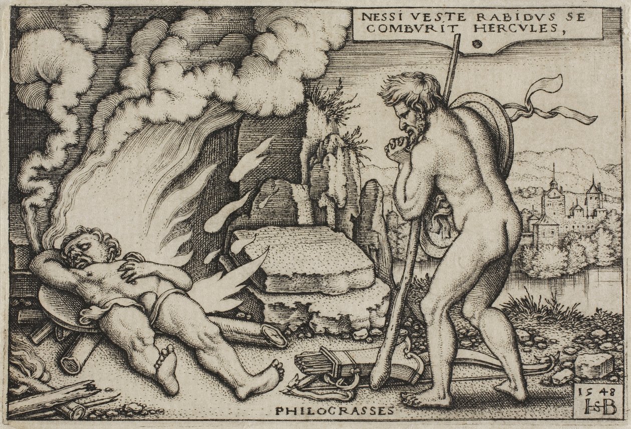 La muerte de Hércules, de Los trabajos de Hércules de Hans Sebald Beham