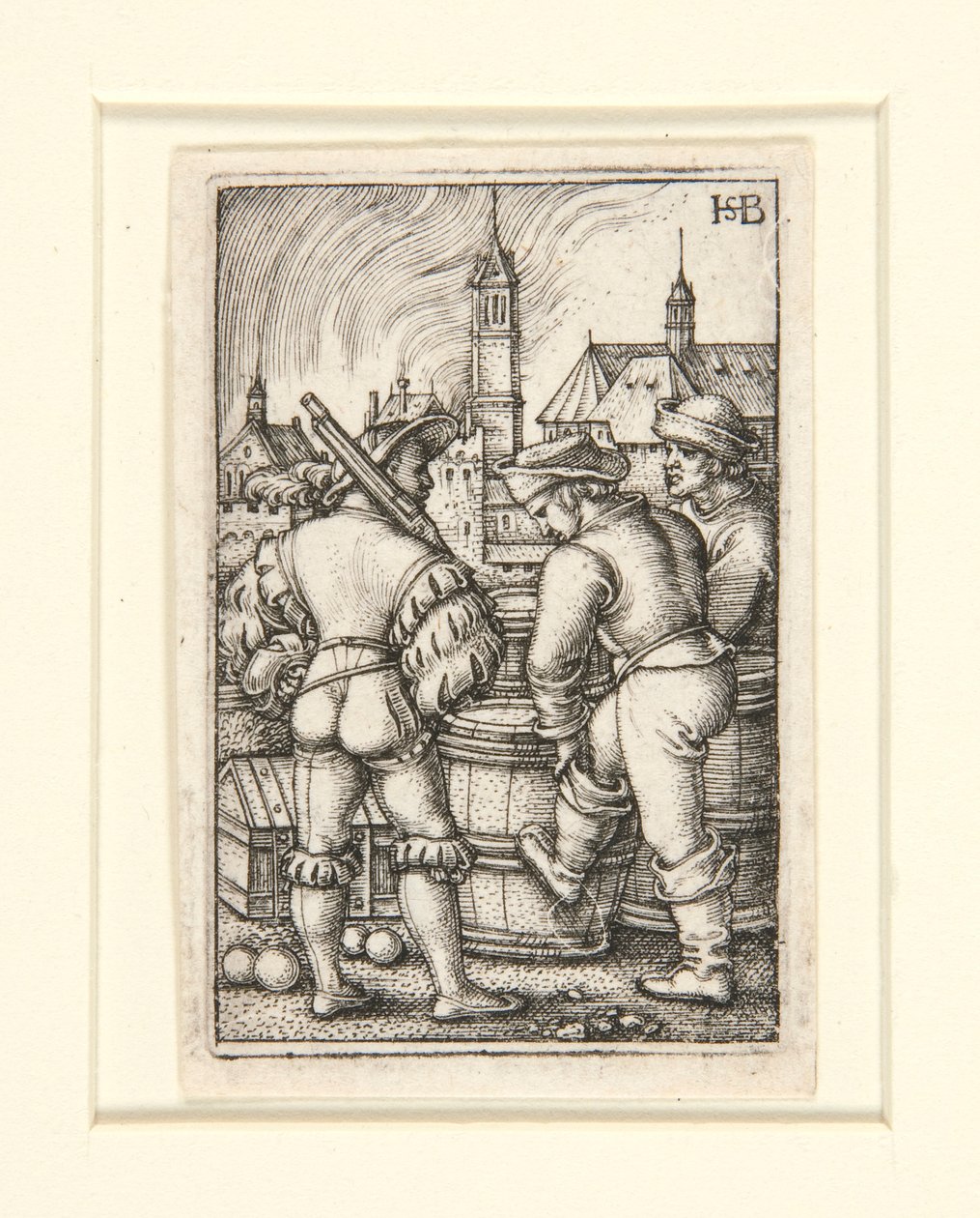 La guardia cerca de los barriles de pólvora de Hans Sebald Beham